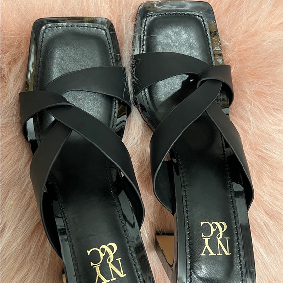 New York & Company Black Cross-Strap Heels - Picture 7 of 10